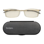 Ochelari de vedere protectie computer, cu brate si rame Brooklyn transparente, ultra slim, cu etui slim magnetic