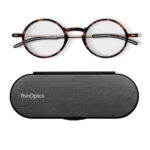 Ochelari de vedere pentru citit, cu brate si rame Manhattan Tortoise, ultra slim, cu etui slim magnetic