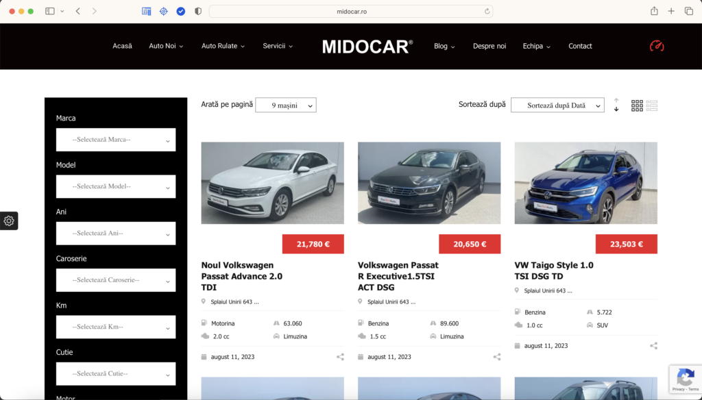 midocar auto rulate cu livrare imediata din stoc